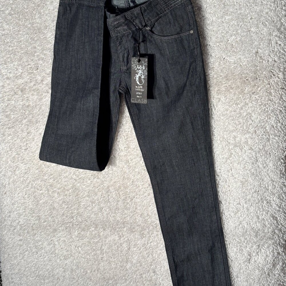 WOMEN’S FADED BLACK SKINNY JEANS NEW SIZE 11 BRAND CLASH $13